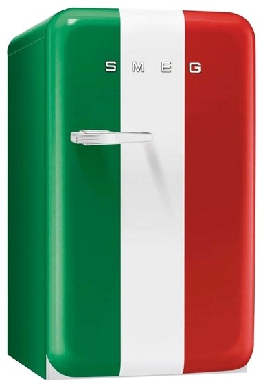 Отдельностоящий минибар, итальянский флаг Smeg FAB10HRIT Серия Стиль 50-х гг.